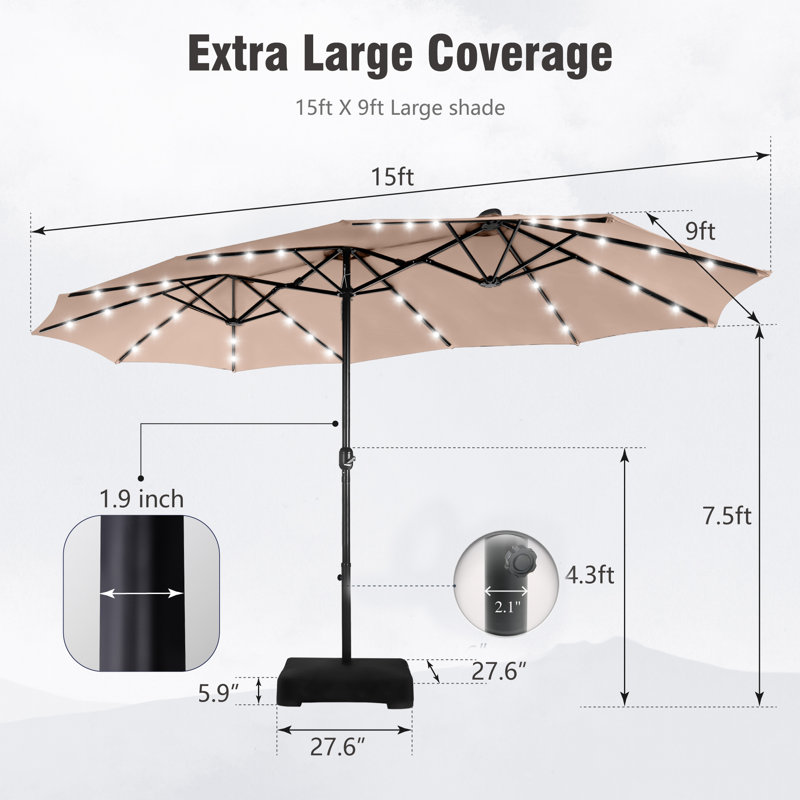 Sol 72 Outdoor™ Yuliana 180'' x 108'' Rectangular Lighted Market